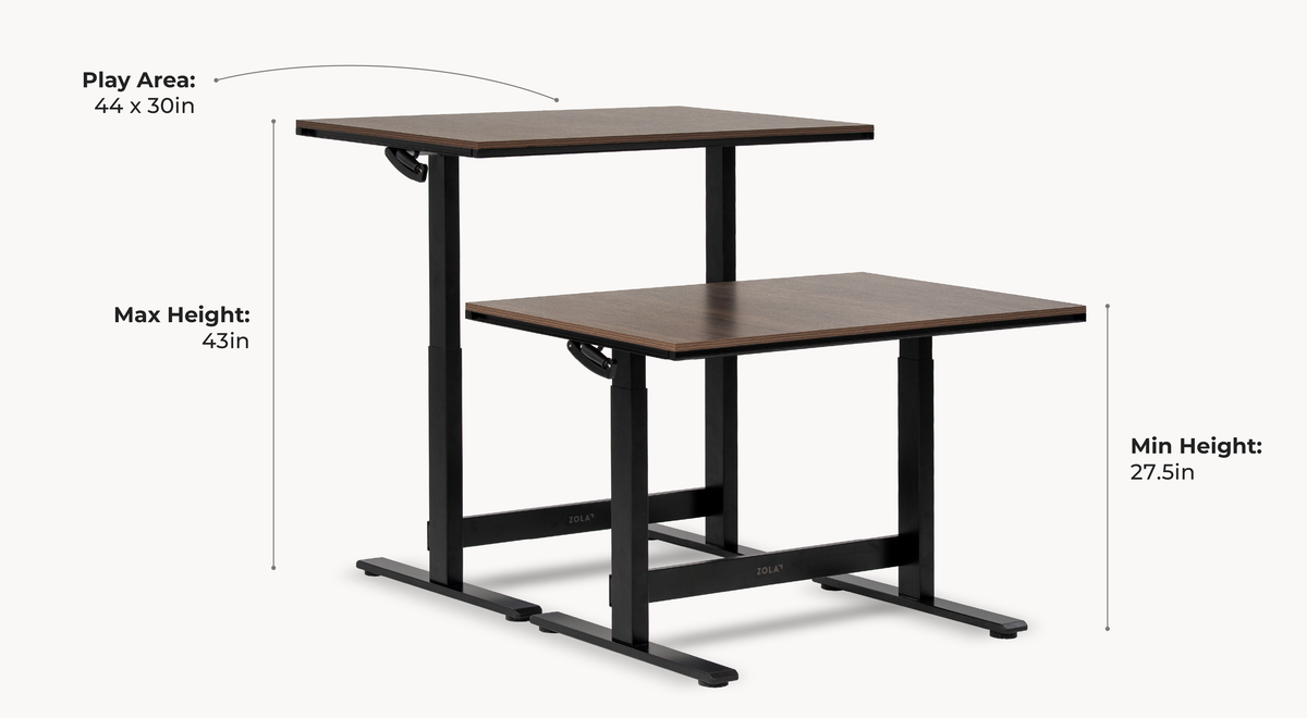 Tavern Sit-Stand Gaming Table (44x30) dimensions