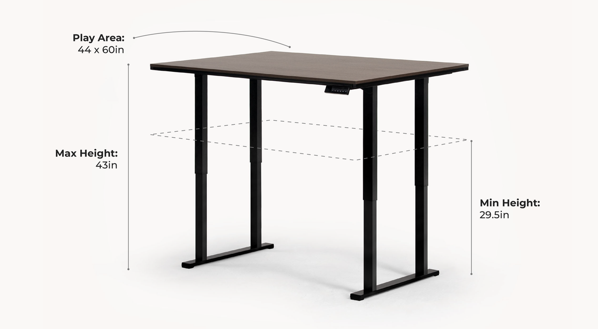 Tavern Sit-Stand Gaming Table (44x60) dimensions
